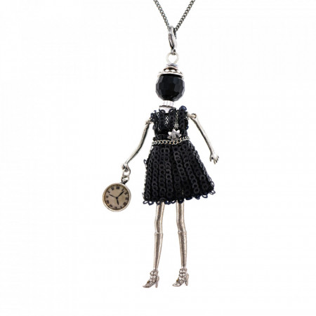 Bambola in Stile Beverly Hills - Silver-Black-Negru-800