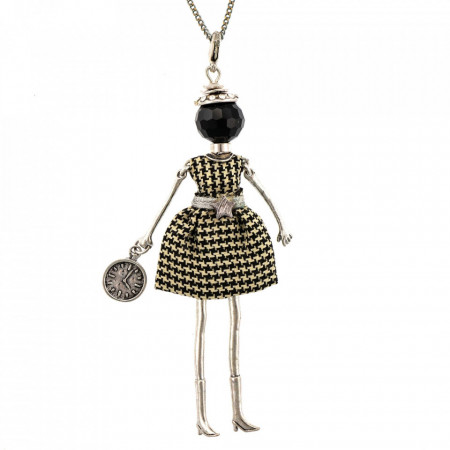 Bambola in Stile Philadelphia-Black-Silver-Negru-880