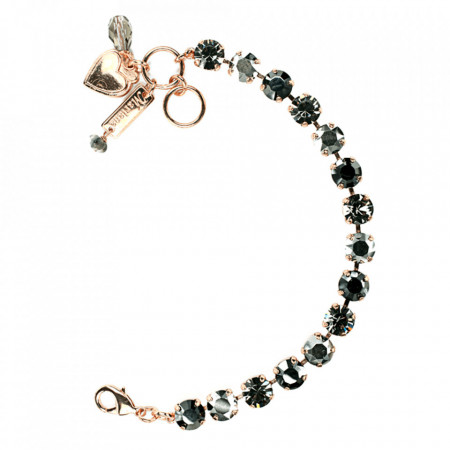Bratara placata cu Aur roz de 24K, cu cristale Swarovski, Black Diamond | 4252-747RG-Negru-1070