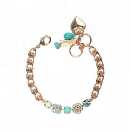 Bratara placata cu Aur roz de 24K, cu cristale Swarovski, Cindy | 4535-2677rg-Verde-2780