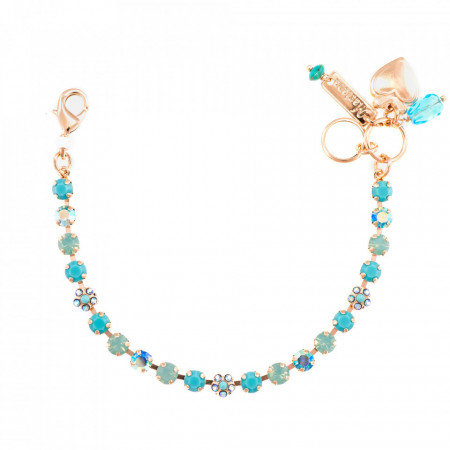 Bratara placata cu Aur roz de 24K, cu cristale Swarovski, Sapphire Sky | 4008-2677RG-Verde-990