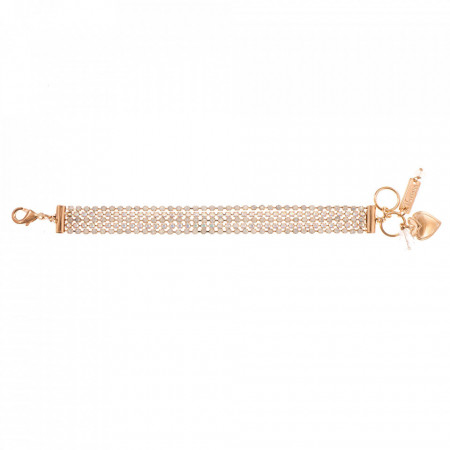 Bratara placata cu Aur roz de 24K, cu cristale Swarovski, Seashell | 4518-M1201RG-Alb-1190