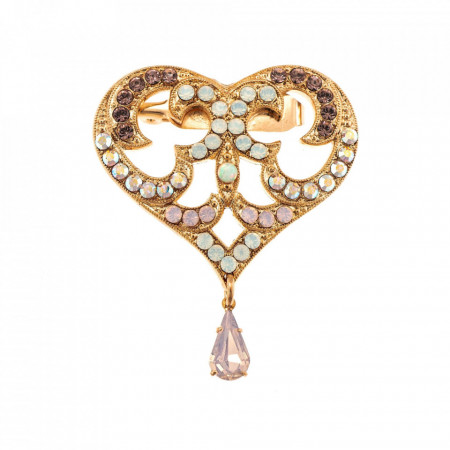 Brosa placata cu Aur roz de 24K, cu cristale Swarovski, Aura | 2173-1112RG-Multicolor-1230