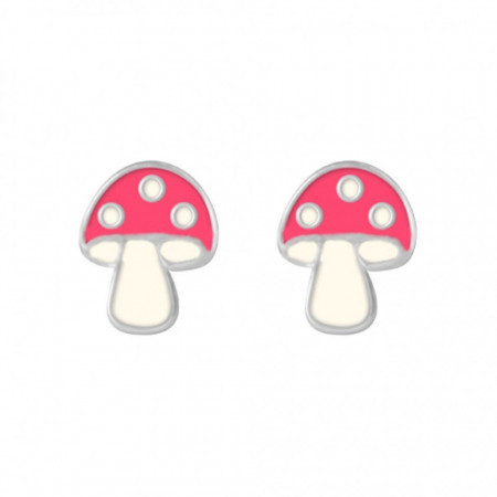Cercei Argint 925 pentru copii, Fairy Tale Pink Mushroom-Roz-8280