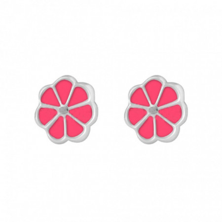 Cercei Argint 925 pentru copii, Little Pink Flower-Roz-8290