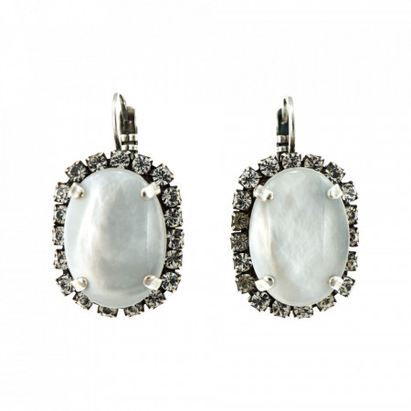 Cercei placati cu Argint 925, cu cristale Swarovski, Forever | 1090/1-1049SP6-Alb-1790