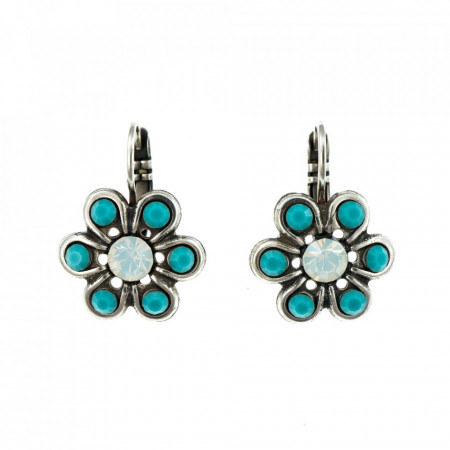 Cercei placati cu Argint 925, cu cristale Swarovski, Sapphire Sky | 1195-807SP6-Multicolor-5490