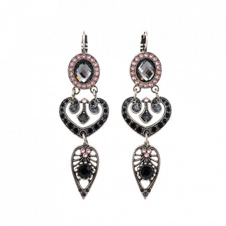 Cercei placati cu Argint 925, cu cristale Swarovski, Black Diamond | 1423/1-1073SP6-Multicolor-5680