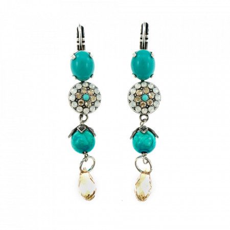 Cercei placati cu Argint 925, cu cristale Swarovski, Sapphire Sky | 1416/1-807SP6-Multicolor-5640