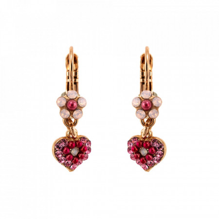 Cercei placati cu Aur roz de 24K, cu cristale Swarovski, Antigua | 1322/4-223-1RG6-Roz-5380