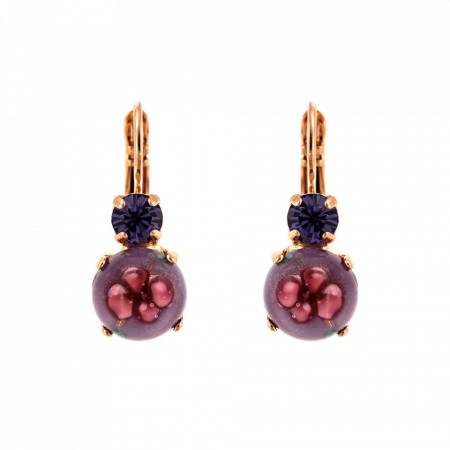 Cercei placati cu Aur roz de 24K, cu cristale Swarovski, Bohemian Rhapsody | 1062-204RG6-Mov-1600