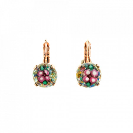 Cercei placati cu Aur roz de 24K, cu cristale Swarovski, California Dreaming | 1445-01749RG6-Multicolor-6010