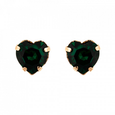 Cercei placati cu Aur roz de 24K, cu cristale Swarovski, Emerald | 1100/2-205RG2-Verde-1890