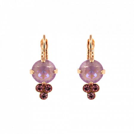 Cercei placati cu Aur roz de 24K, cu cristale Swarovski, Lavender | 1010-1910RG6-Multicolor-1340