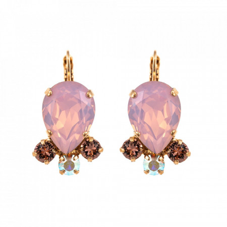 Cercei placati cu Aur roz de 24K, cu cristale Swarovski, Aura | 1044/6-1112RG6-Multicolor-1540