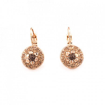 Cercei placati cu Aur roz de 24K, cu cristale Swarovski, Dancing in the Moonlight | 1416-1013RG6-Multicolor-5610