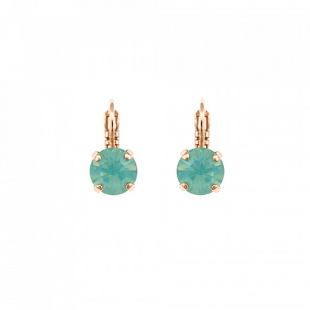 Cercei placati cu Aur roz de 24K, cu cristale Swarovski, Fern | 1440-390RG6-Verde-5970
