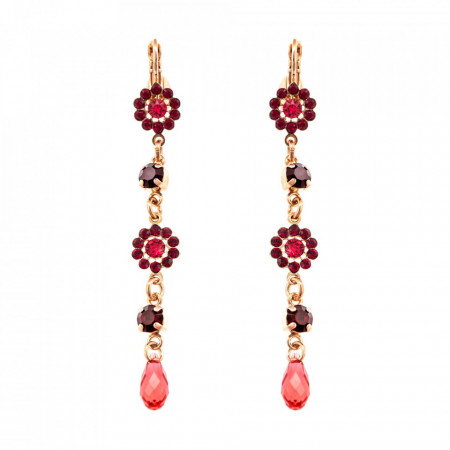 Cercei placati cu Aur roz de 24K, cu cristale Swarovski, FireFly | 1111/3-2140RG6-Rosu-1960