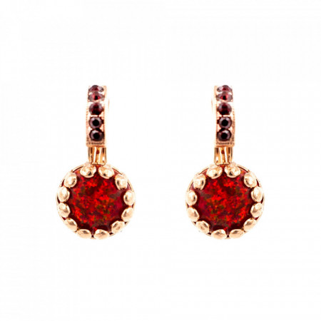 Cercei placati cu Aur roz de 24K, cu cristale Swarovski, FireFly | 1160SO-M2140RG6-Rosu-5360