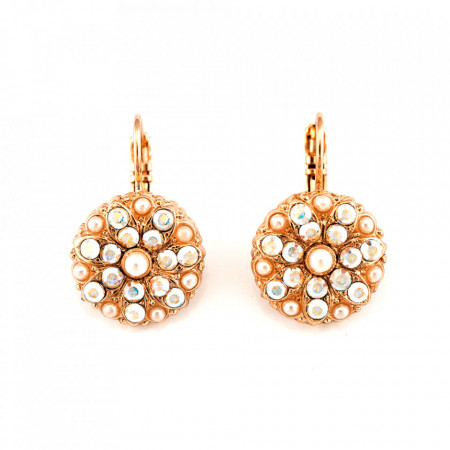Cercei placati cu Aur roz de 24K, cu cristale Swarovski, Guardian Angel | 1029-M48001RG-Alb-1350