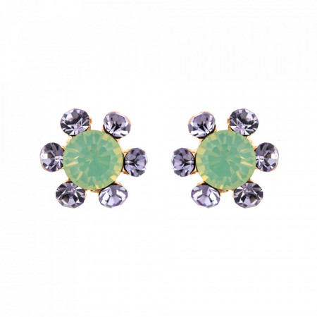 Cercei placati cu Aur roz de 24K, cu cristale Swarovski, Lavender | 1090/3-1910RG2-Multicolor-1830