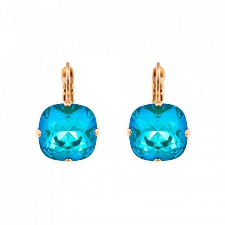 Cercei placati cu Aur roz de 24K, cu cristale Swarovski, Nightfall | 1326/4-142RG6-Verde-5410