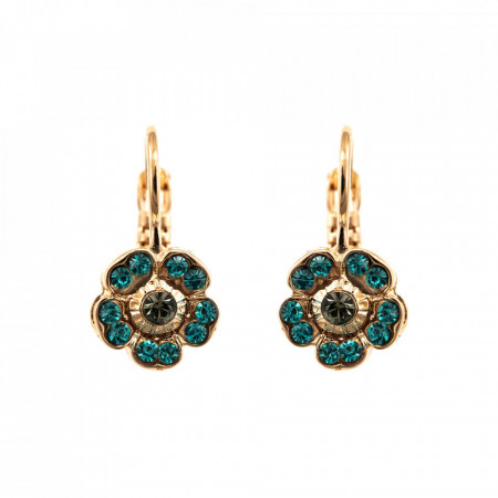 Cercei placati cu Aur roz de 24K, cu cristale Swarovski, Nightfall | 1504/2-1114RG6-Albastru-6080