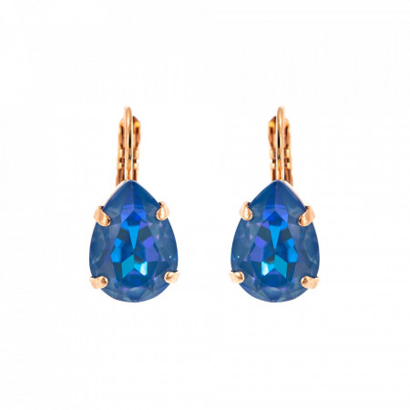 Cercei placati cu Aur roz de 24K, cu cristale Swarovski, Ocean DeLite | 1032/1-143RG6-Albastru-1380