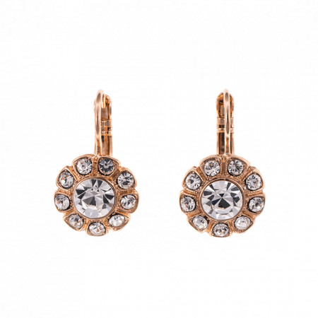 Cercei placati cu Aur roz de 24K, cu cristale Swarovski, On a Clear Day | 1131-001001RG6-Transparent-2000