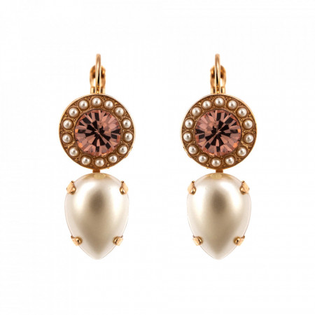 Cercei placati cu Aur roz de 24K, cu cristale Swarovski, Romance | 1040-139-10RG6-Multicolor-1490