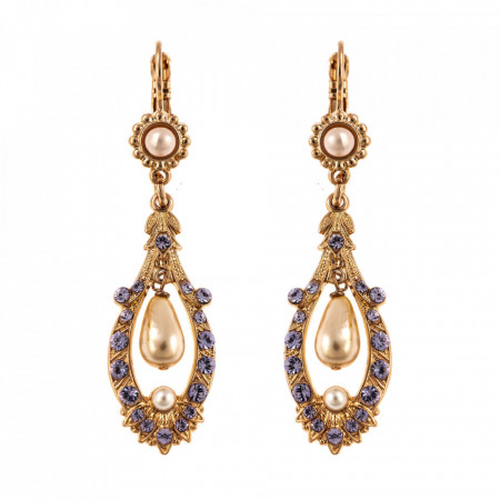 Cercei placati cu Aur roz de 24K, cu cristale Swarovski, Romance | 1120-139-10RG6-Multicolor-1970