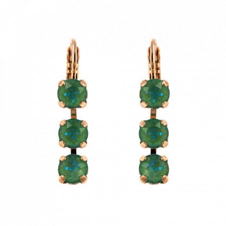 Cercei placati cu Aur roz de 24K, cu cristale Swarovski, Silky Sage DeLite | 1430/3-169169RG6-Verde-5720