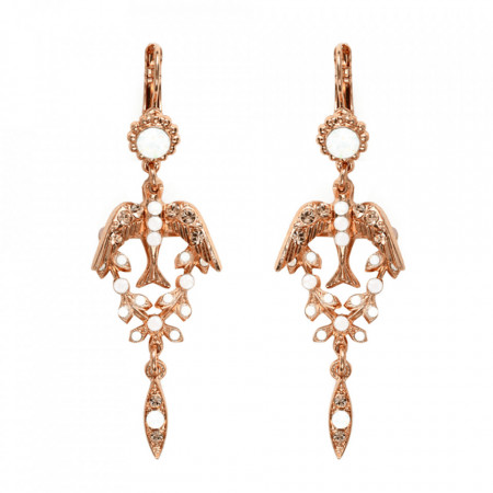 Cercei placati cu Aur roz de 24K, cu cristale Swarovski, Tiara Day | 1423/2-2333rg6-Multicolor-5690