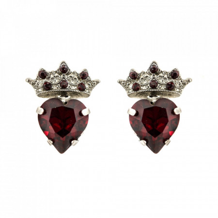 Cercei placati cu rodiu, cu cristale Swarovski, Lady In Red | 1543-208208RO2-Rosu-6140