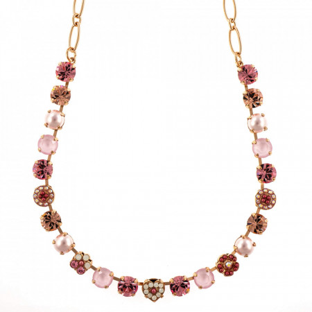Colier placat cu Aur roz de 24K, cu cristale Swarovski, Antigua | 3069-223-1RG-Roz-6300