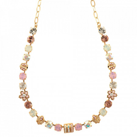 Colier placat cu Aur roz de 24K, cu cristale Swarovski, Aura | 3042-1112RG-Multicolor-6270