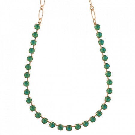 Colier placat cu Aur roz de 24K, cu cristale Swarovski, Silky Sage DeLite | 3430-169169RG-Verde-6250