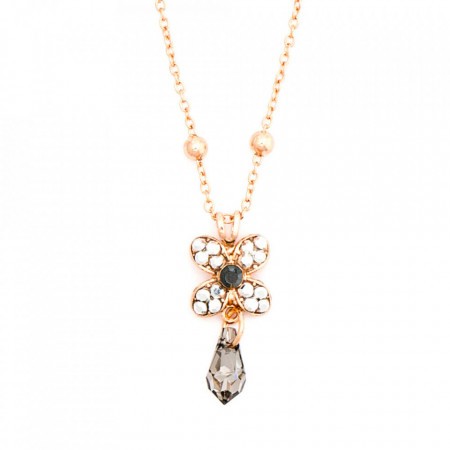 Pandantiv cu lant placat cu Aur roz de 24K, cu cristale Swarovski, Black Diamond | 5241-747RG-Multicolor-6860