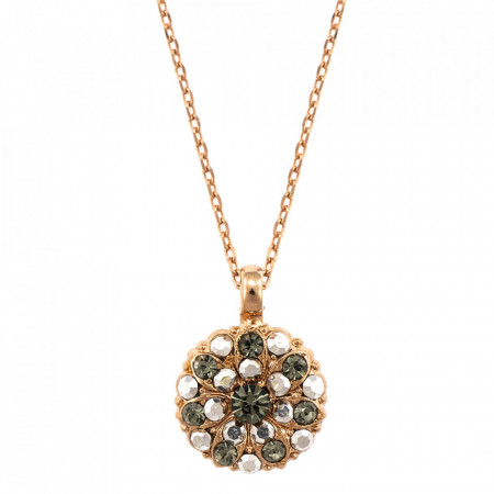 Pandantiv cu lant placat cu Aur roz de 24K, cu cristale Swarovski, Guardian Angel | 5212-105RG-Gri-6800