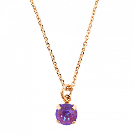 Pandantiv cu lant placat cu Aur roz de 24K, cu cristale Swarovski, Lavender | 5440-144RG-Mov-8910