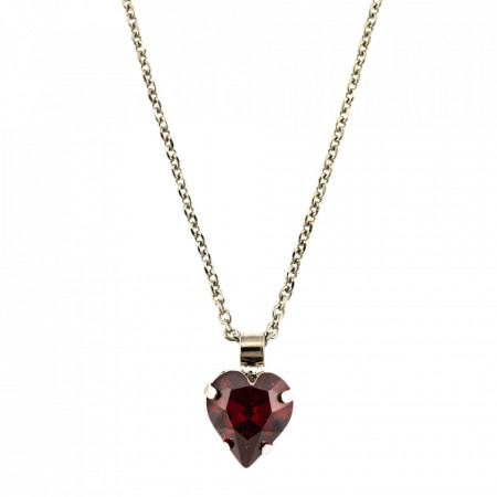 Pandantiv cu lant placat cu rodiu, cu cristale Swarovski, Lady In Red | 5100/3-208RO-Rosu-6440