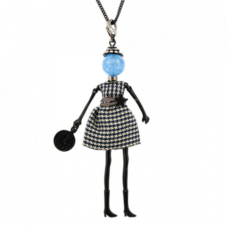 Bambola in Stile Philadelphia-Blue-Black-Albastru-881