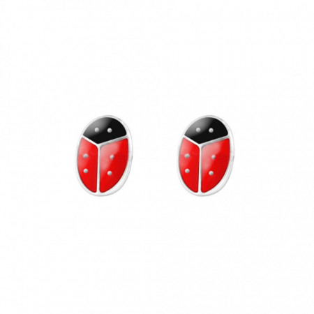 Cercei Argint 925 pentru copii, Mini Ladybug-Rosu-8291