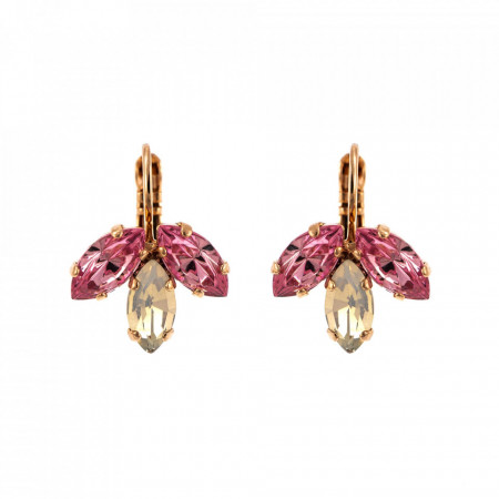 Cercei placati cu Aur roz de 24K, cu cristale Swarovski, Antigua | 1238/5-223-1RG6-Roz-5601