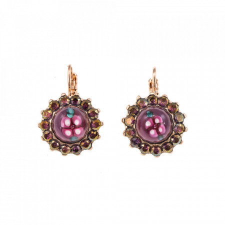 Cercei placati cu Aur roz de 24K, cu cristale Swarovski, Bohemian Rhapsody | 1317-1072RG6-Mov-5621