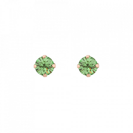 Cercei placati cu Aur roz de 24K, cu cristale Swarovski, Fern | 1440-214rg2-Verde-5941