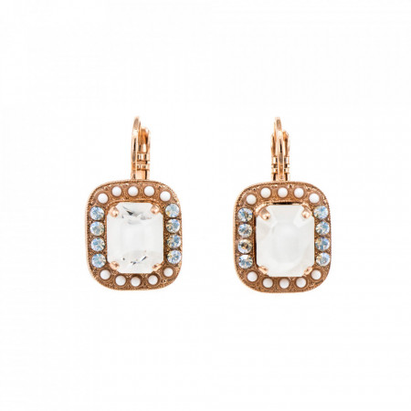 Cercei placati cu Aur roz de 24K, cu cristale Swarovski, Forever | 1040/1-5087RG6-Alb-1501