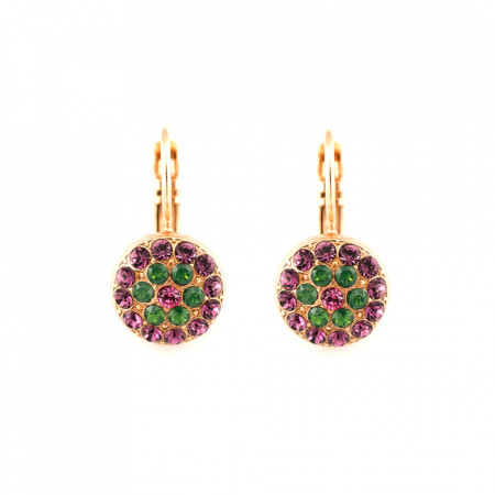 Cercei placati cu Aur roz de 24K, cu cristale Swarovski, Luck | 1416-1033RG6-Multicolor-5611
