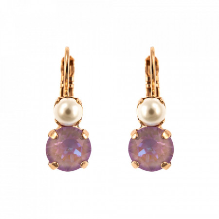 Cercei placati cu Aur roz de 24K, cu cristale Swarovski, Romance | 1190-139-10RG6-Multicolor-5431
