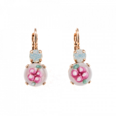 Cercei placati cu Aur roz de 24K, cu cristale Swarovski, Seashell | 1062-04863RG6-Multicolor-1591